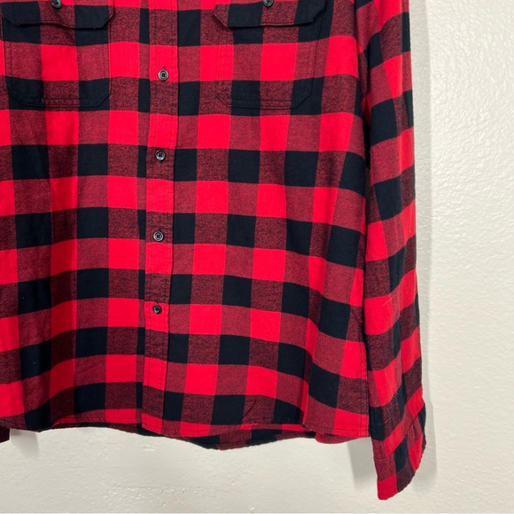 NWT Goodfellow Red Buffalo Check Plaid Long Sleeve Button Down Shirt - Picture 6 of 12